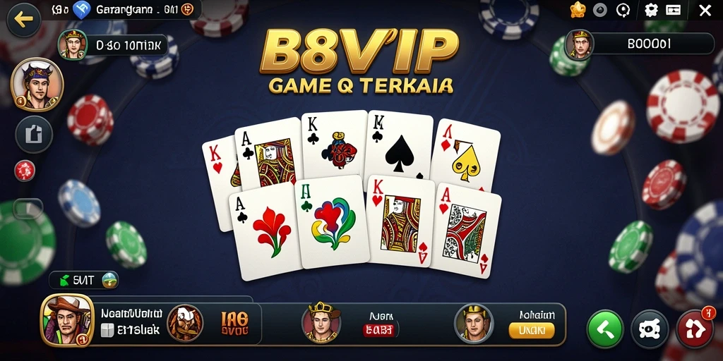 Tampilan menarik dan seru dari gameplay Domino B8VIP.