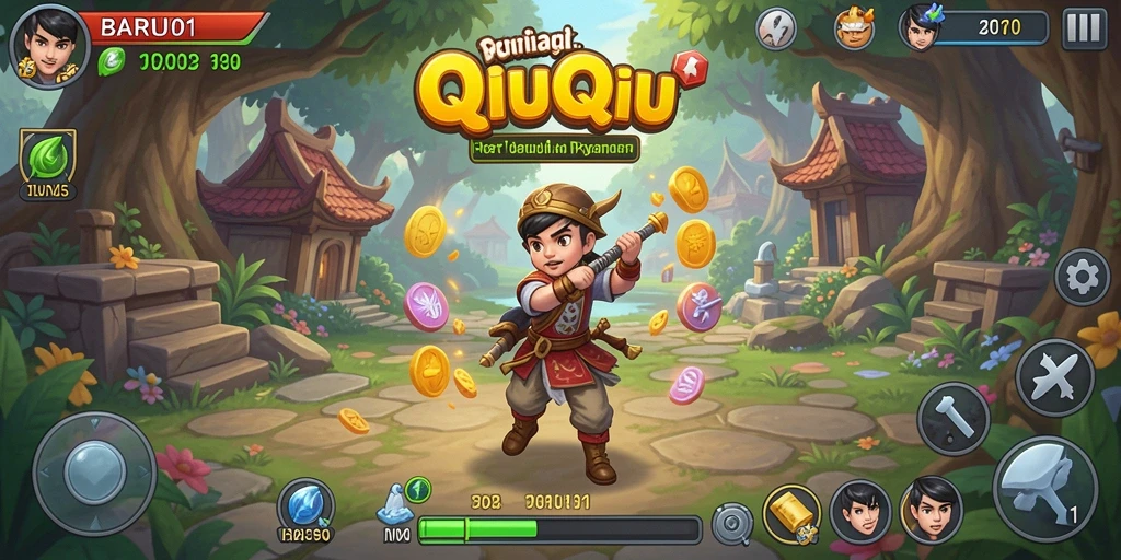 Screenshot utama BARU01 menampilkan serunya gameplay QiuQiu.