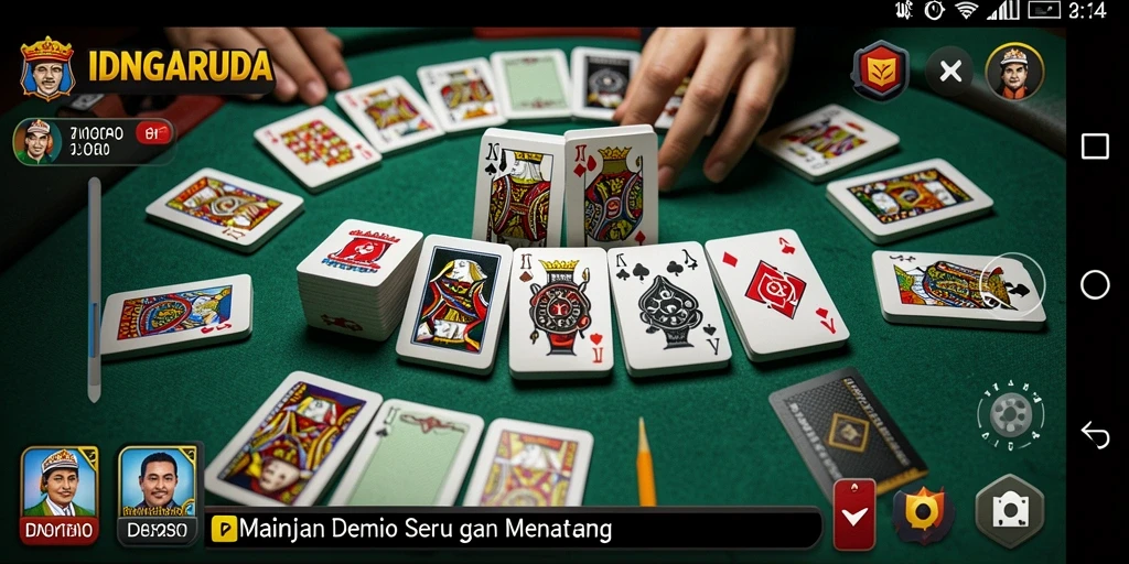 Tangkapan layar utama IDNGARUDA menampilkan keseruan bermain Domino.
