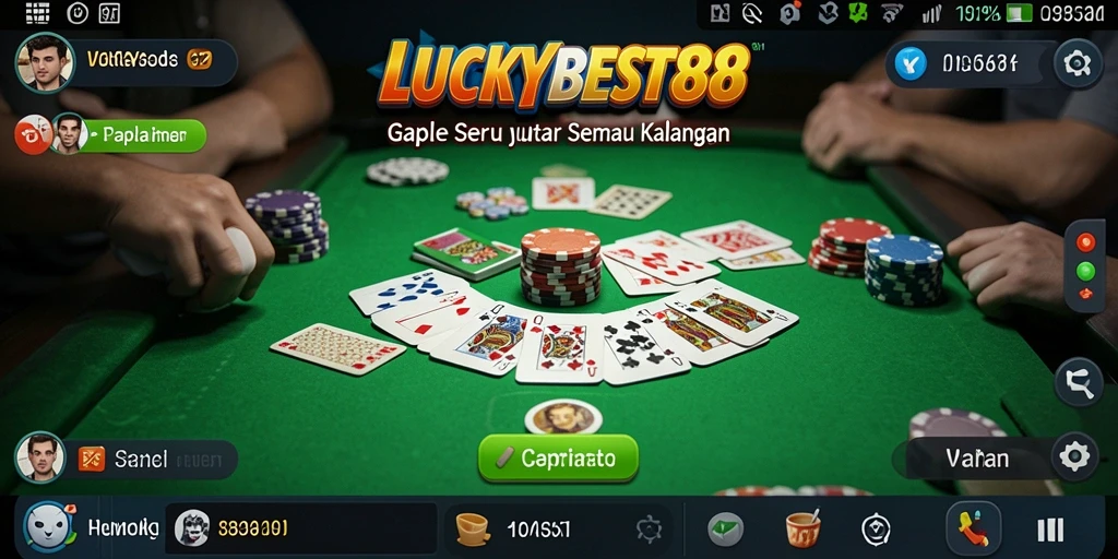 Tampilan gameplay seru di LUCKYBEST88 saat bermain Gaple.