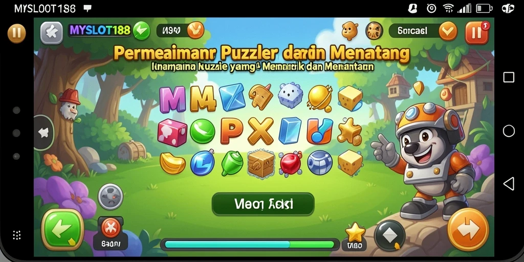 Tampilan gameplay menarik dalam MYSLOT188 dengan berbagai puzzle.