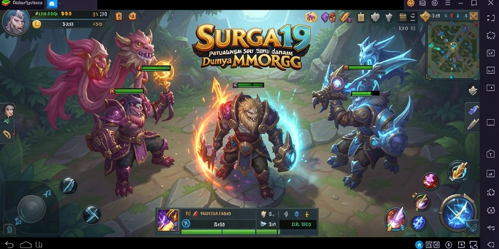 Screenshot SURGA19 menampilkan pertarungan mendebarkan dalam dunia MMORPG.